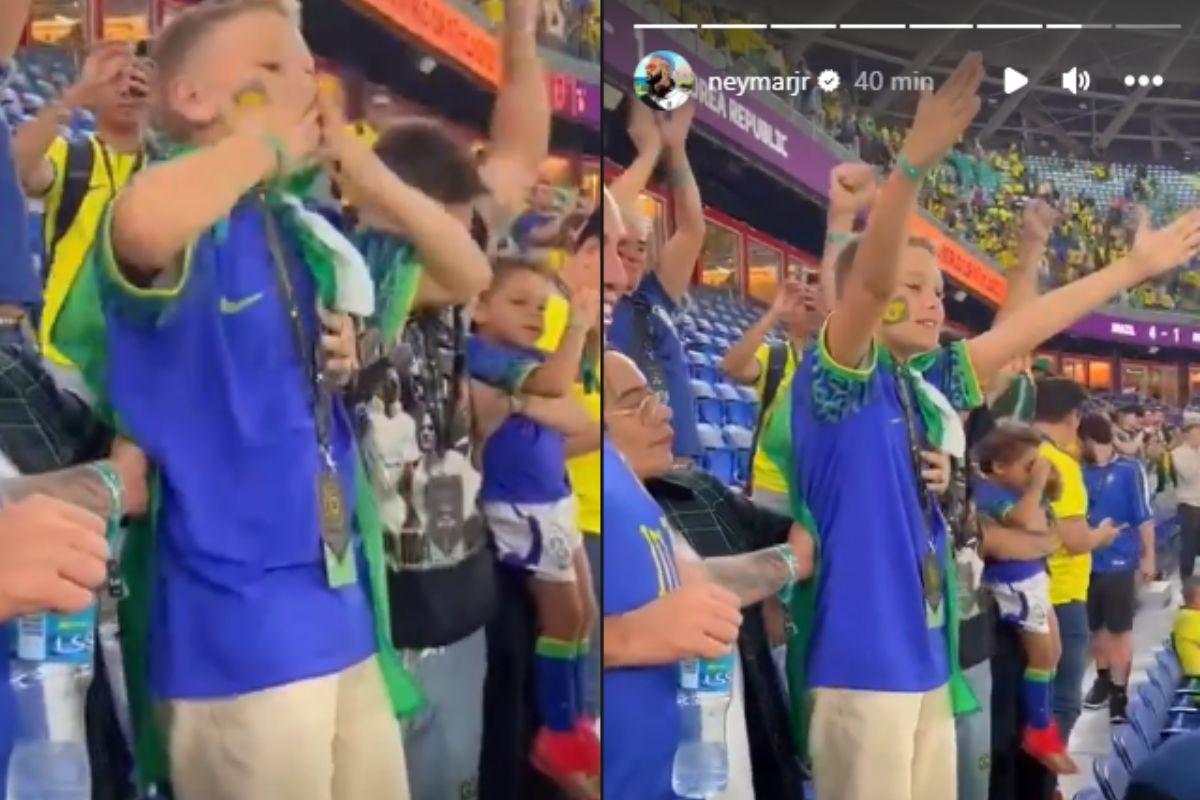 Neymar encontra filho no estádio (1)