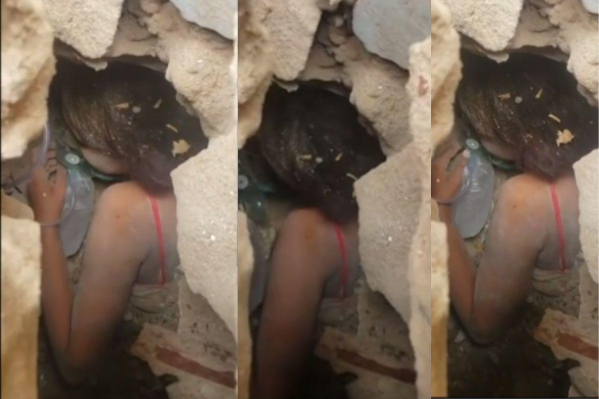 Imagens de menina soterrada em tragédia de Recife