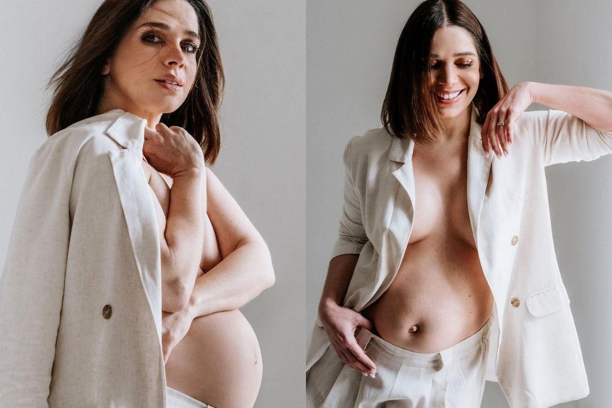 Sabrina Petraglia mostrou a barriga de grávida do terceiro filho