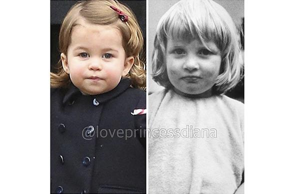 Princesa Charlotte e suas semelhanças com sua avó, a Princesa Diana (Foto: Reprodução/ Instagram @loveprincessdiana)