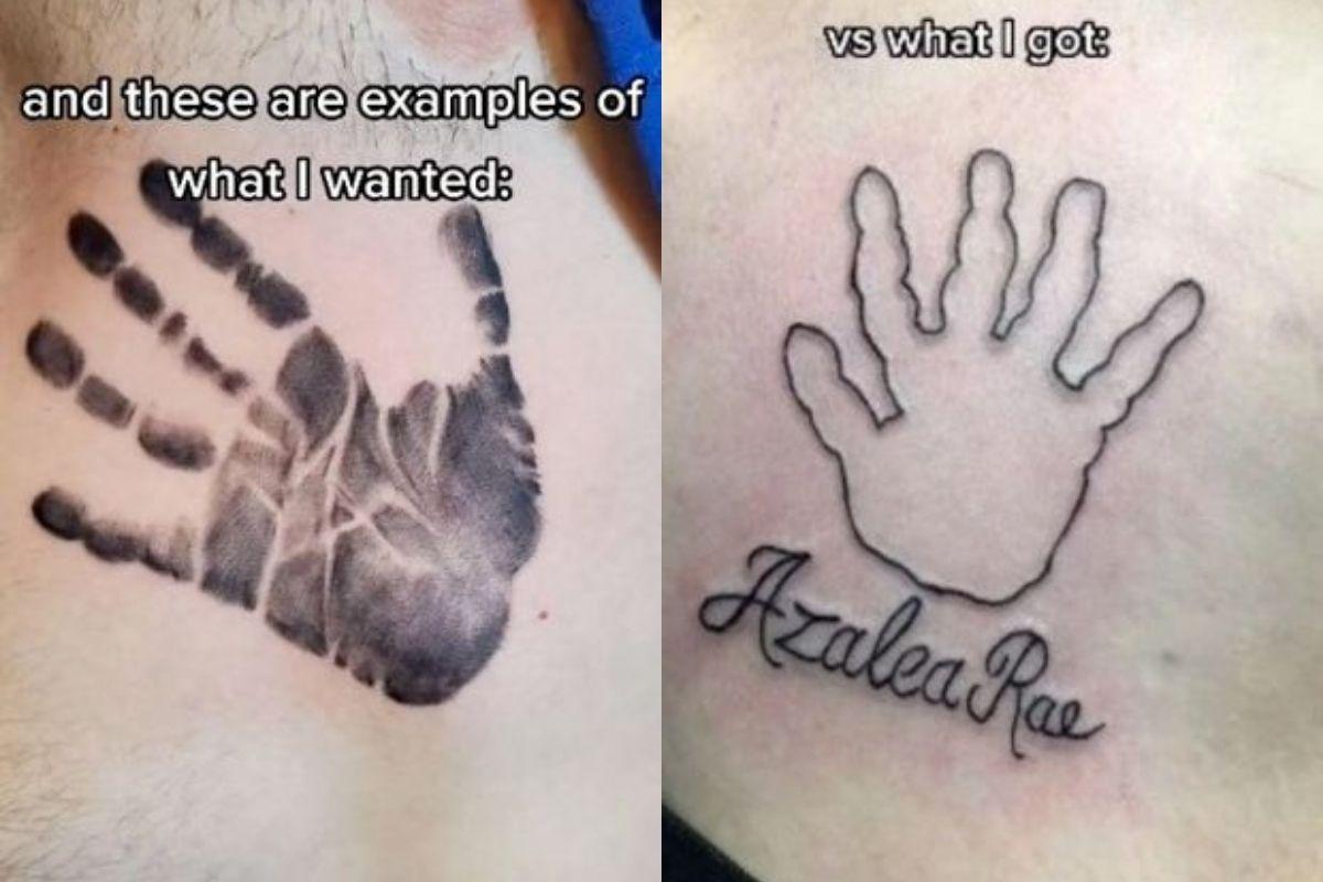 A tatuagem não tem nada a ver com o que os pais pediram