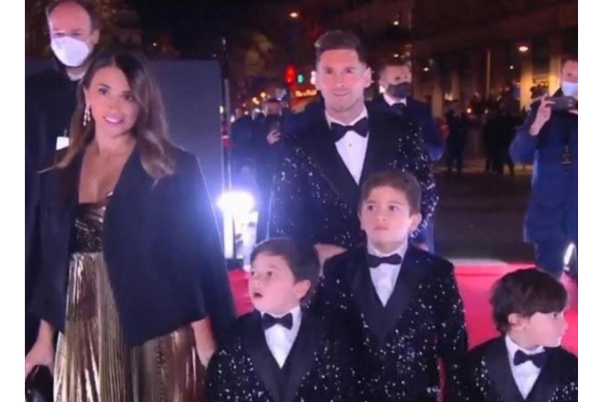 Messi e a família chegaram no evento cheios de estilo!