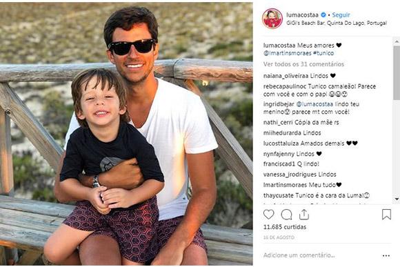 Marido e Filho de Luma Costa (Foto: Reprodução/ Instagram @lumacostaa)