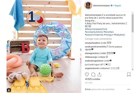 Sheron Menezzes faz contagem regressiva para pool party do filho de 1 ano (Foto: Reprodução/ Instagram @sheronmenezzes)
