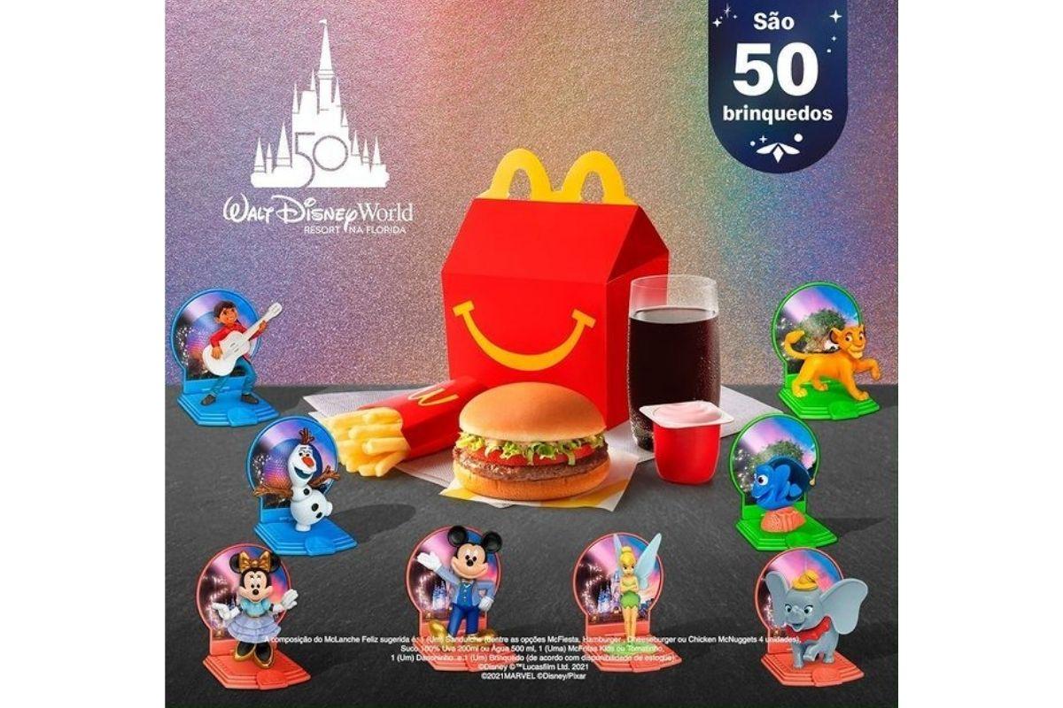Novidade na área! McDonald's lança 50 opções de brinquedos da Disney no Mc Lanche Feliz 