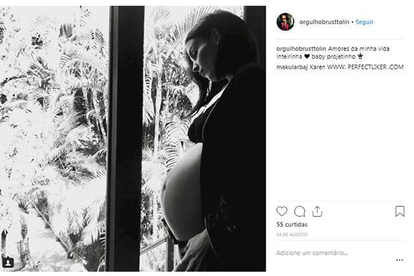 Karen Brusttolin deu à luz ao seu segundo filho (Foto: Reprodução/ Instagram @orgulhobrusttolin)