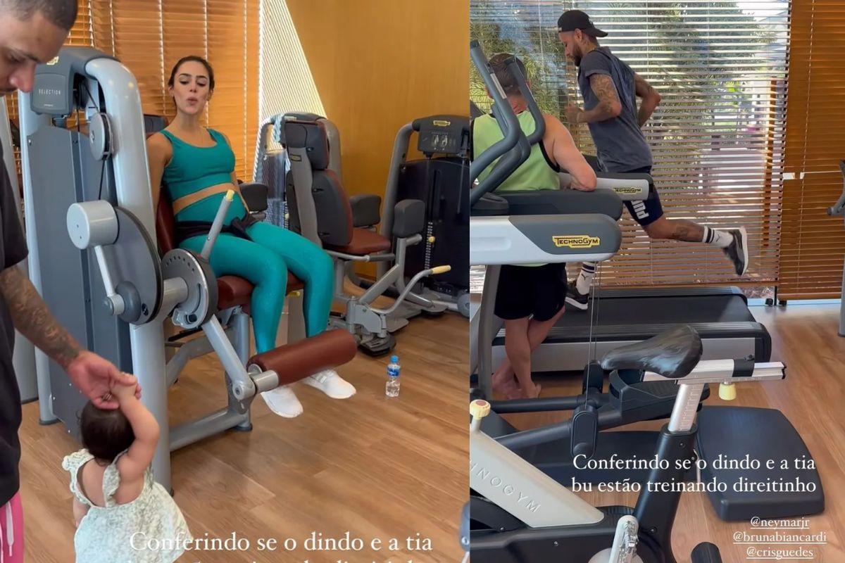 Neymar e Bruna fazem treinos em meio a traição
