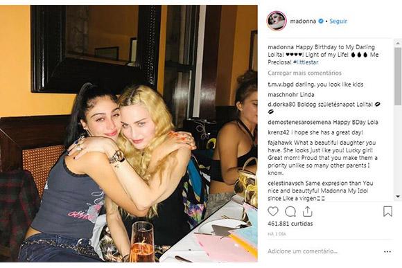 Madonna faz homenagem à filha Lourdes (Foto: Reprodução/ Instagram @madonna)