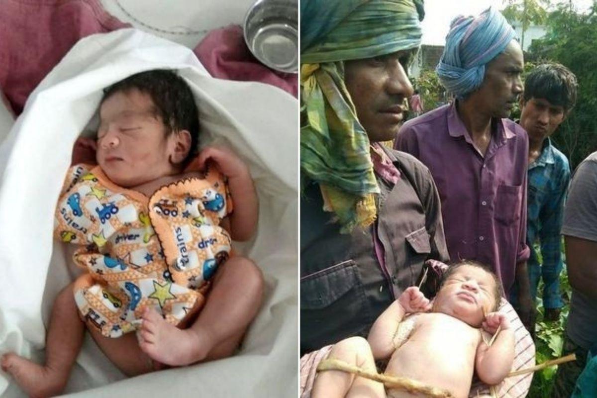 As autoridades levaram o bebê ao hospital