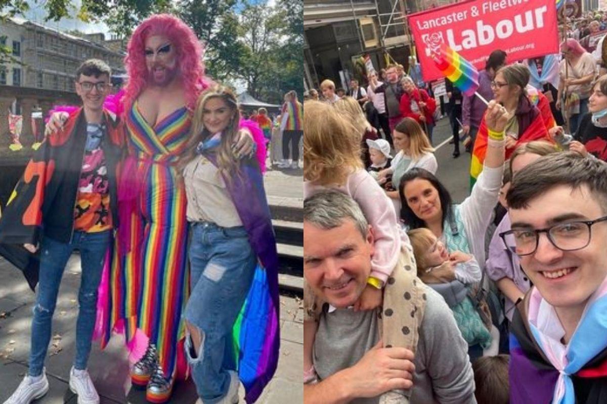 A família compareceu na parada LGBT da Grã-Bretanha