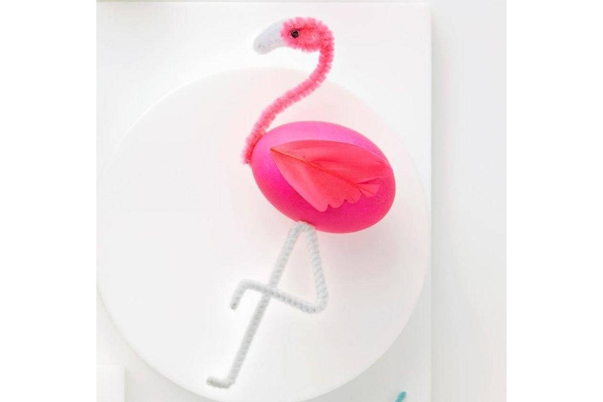 Ovo de Páscoa Flamingo, faça você mesmo