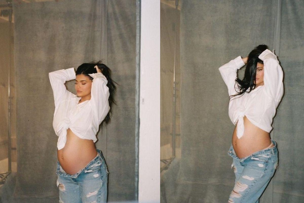Kylie Jenner mostra barrigão no Instagram