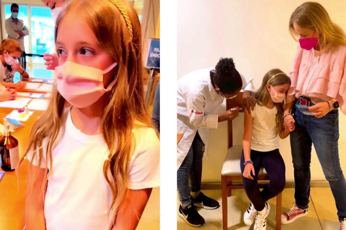 Angélica mostra filha recebendo a primeira dose da vacina da covid-19: "Esperança"
