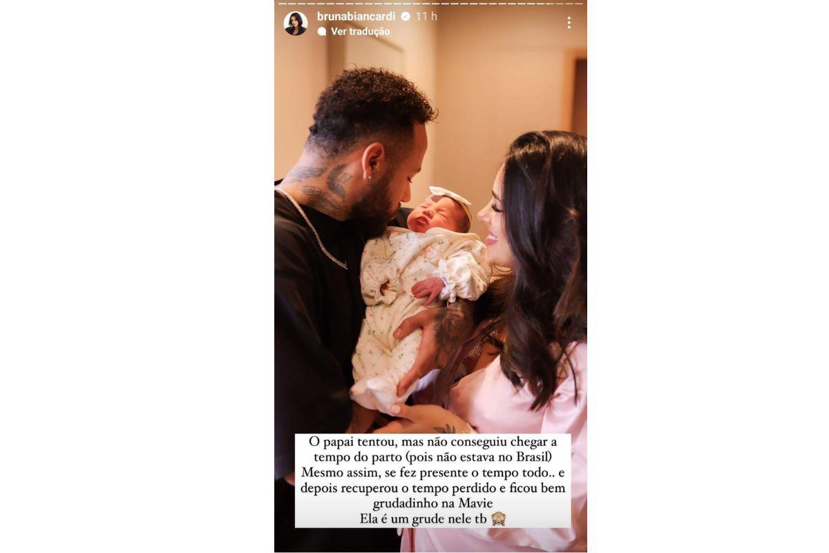 Bruna Biancardi contou o motivo de Neymar não estar presente no parto 