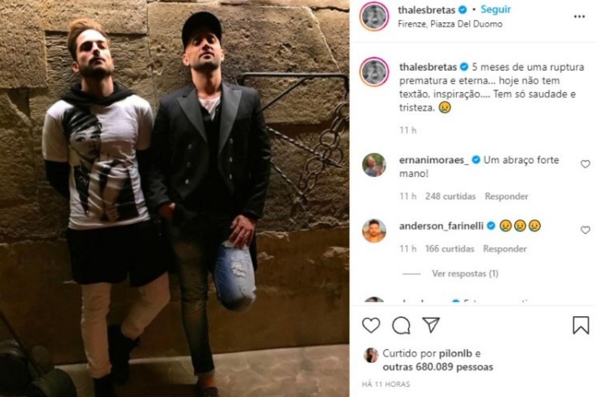 Thales Bretas fez um post no Instagram para falar de Paulo Gustavo