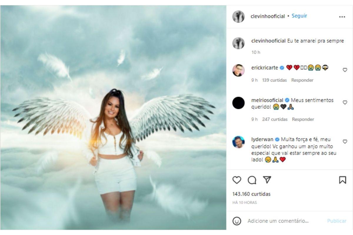 Clevinho se despediu de Paulinha Abelha com uma publicação no Instagram