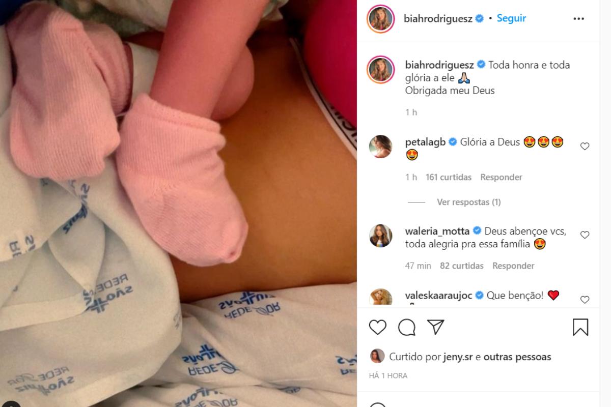 Nasceu! Biah Rodriguez anuncia o nascimento da filha com Sorocaba