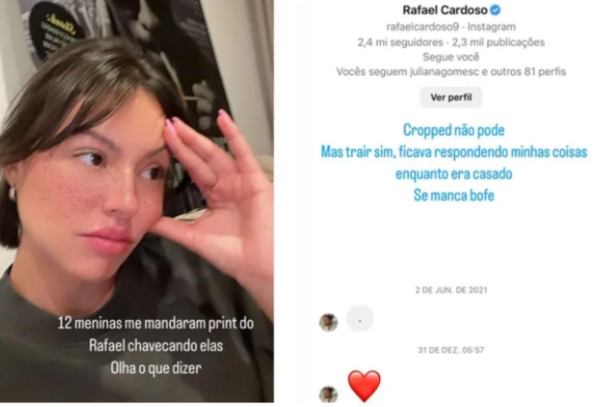 Influenciadora expõe suposta traição de Rafael Cardoso
