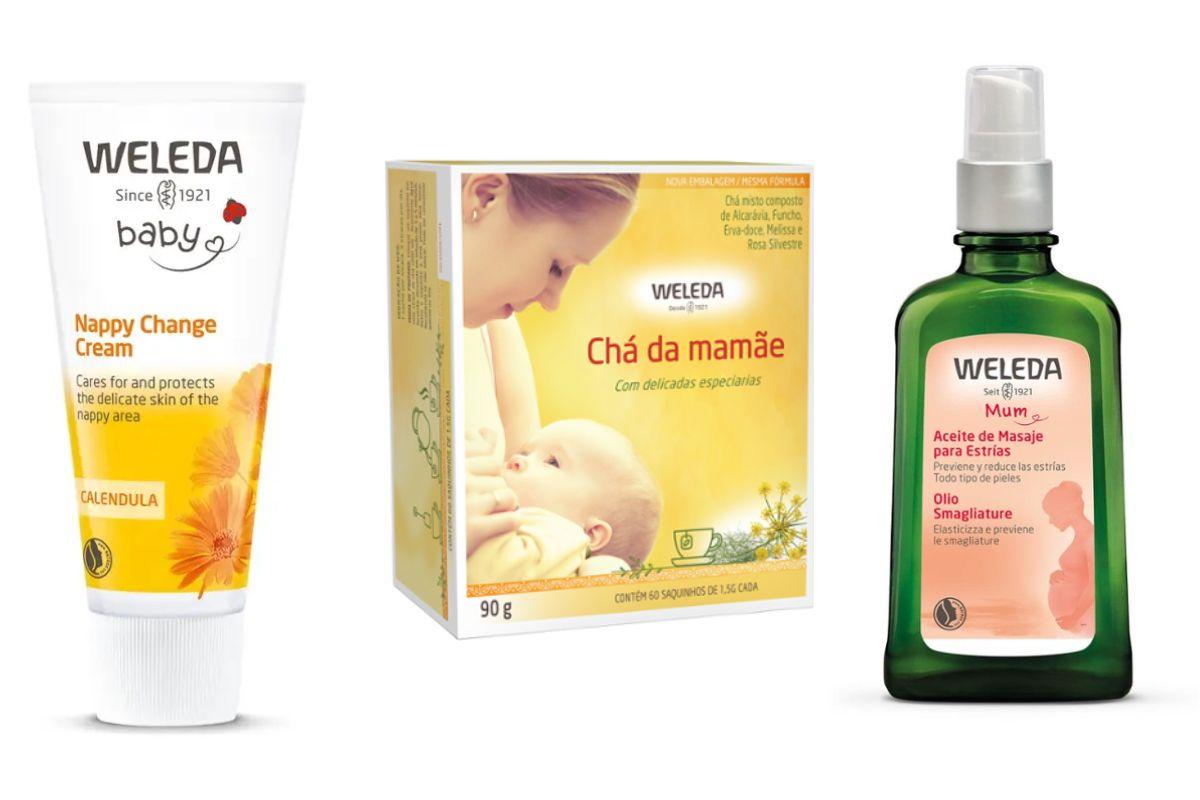 A Weleda tem uma linha de produtos pensados para o bem-estar da mãe e do bebê