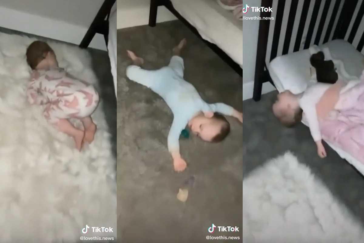 Uma menina de 2 anos viralizou em um vídeo com diferentes posições para dormir 