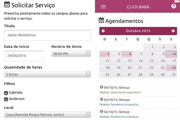 A plataforma permite o agendamento do serviço com até oito horas de antecedência (Imagens: Divulgação)