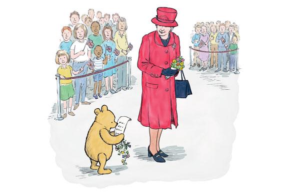 Rainha recebe uma homenagem do ursinho Pooh (Imagem: Reprodução/ "Winnie-the-Pooh and the Royal Birthday")