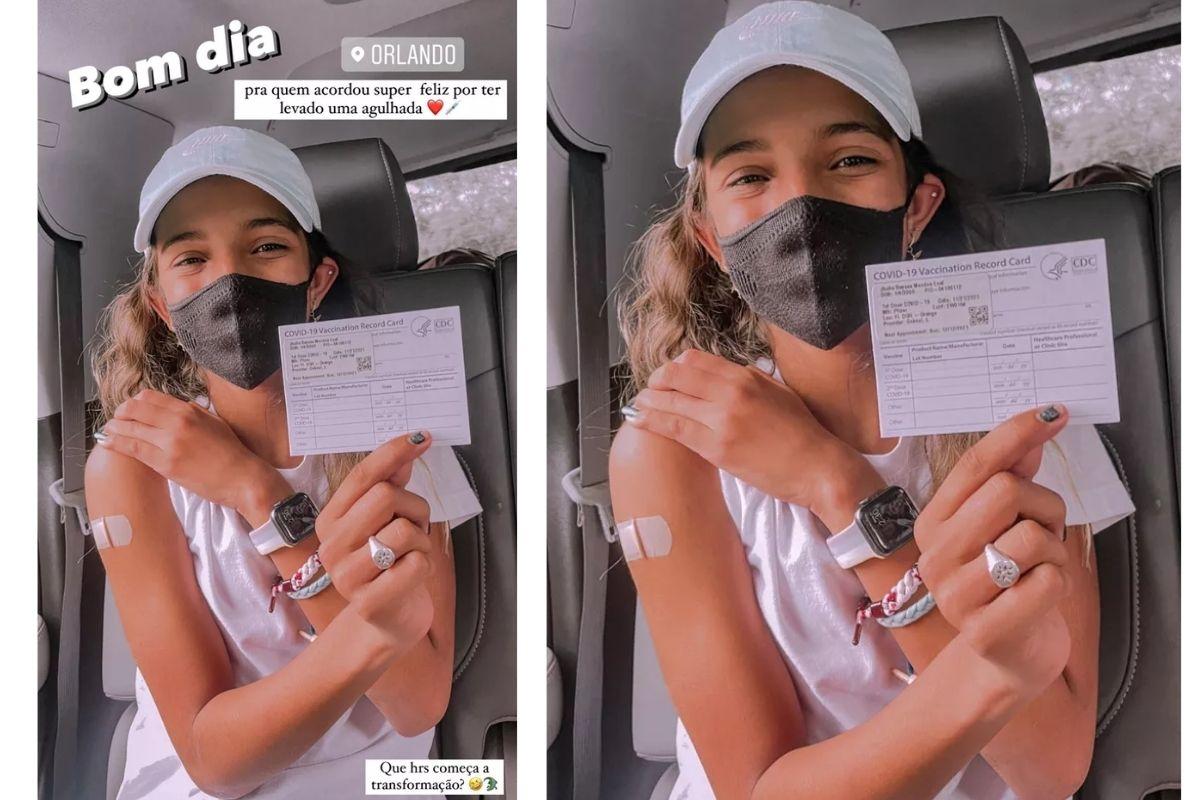 Rayssa Leal recebe vacina contra covid-19 e comemora com foto nas redes sociais 